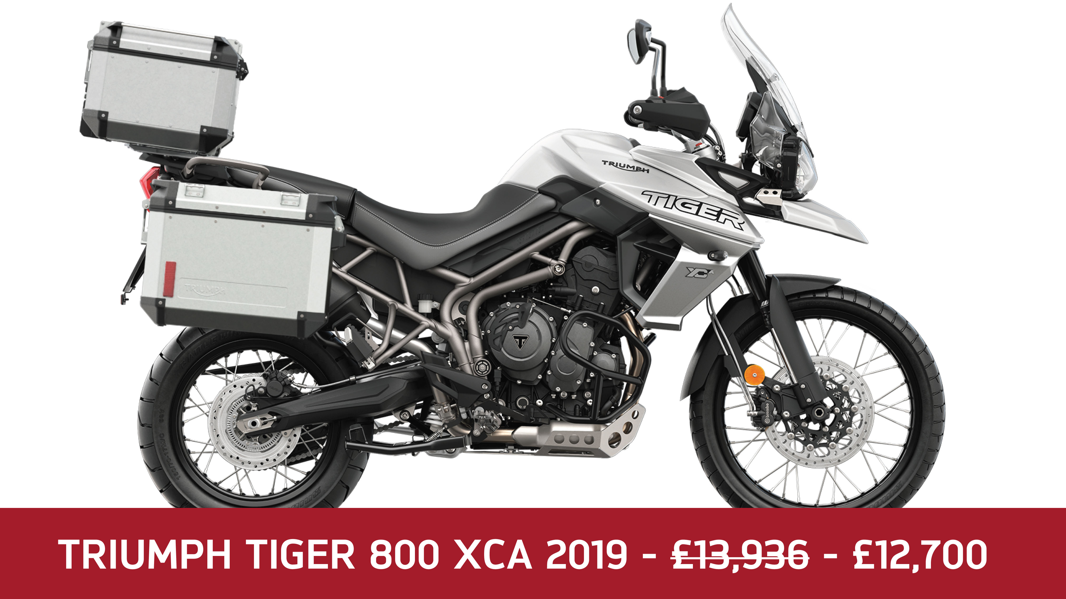Triumph Tiger 800 XCA 2019 – Complimentary Panniers & Top Box